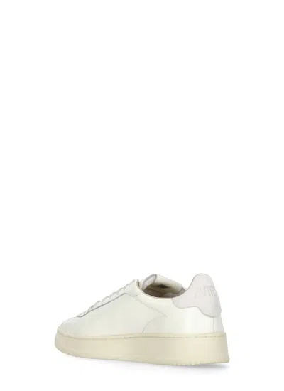 Autry Dallas Nubuck-trimmed Leather Sneakers In White