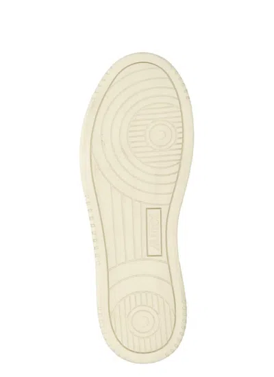 Autry Dallas Nubuck-trimmed Leather Sneakers In White