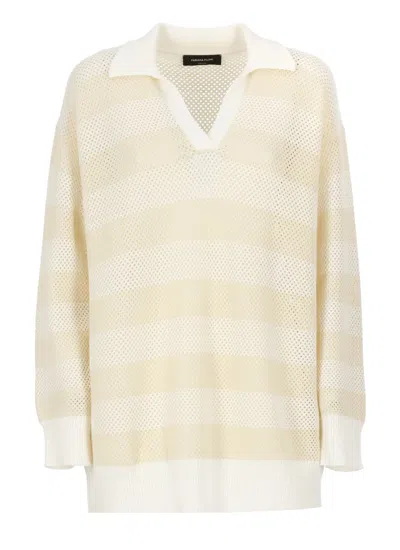 Fabiana Filippi Ivory Wool And Cotton Sweater In Neutral