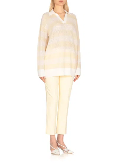 Fabiana Filippi Ivory Wool And Cotton Sweater In Neutral