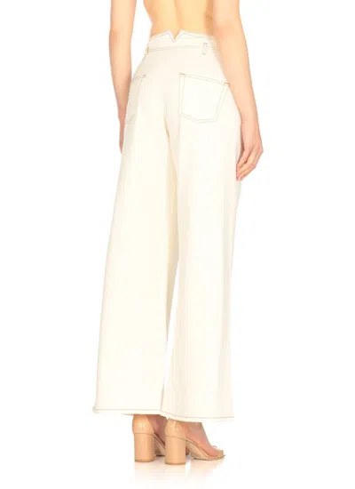 Etro Ivory Cotton Palazzo Pants With High Waist In White