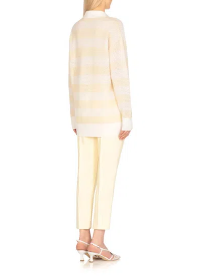 Fabiana Filippi Ivory Wool And Cotton Sweater In Neutral
