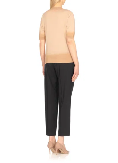 Fabiana Filippi Beige Cotton Sweater With V-neckline In Neutral