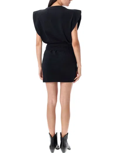 Isabel Marant Mini Dress Draped Detail In Black