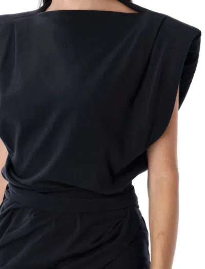 Isabel Marant Mini Dress Draped Detail In Black
