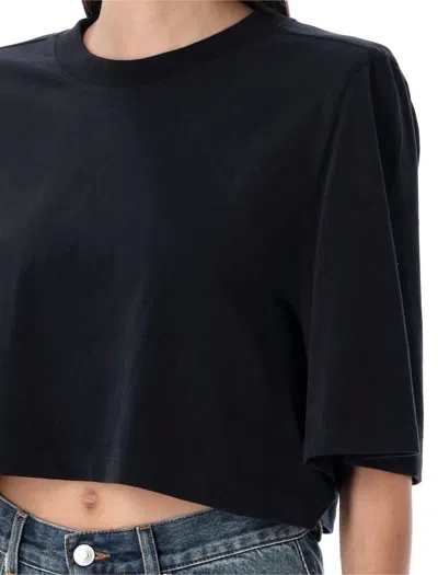 Isabel Marant Cropped T-shirt Short Sleeves In Black