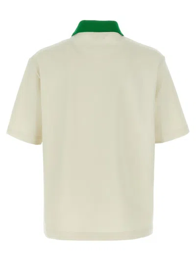 Marni Cotton Blend Polo Shirt With Contrasting Collar In Green