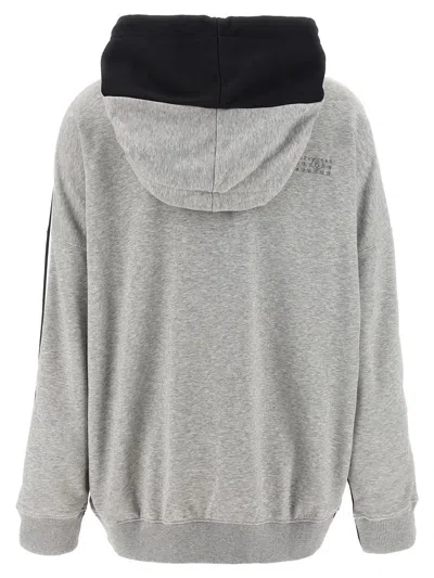 Mm6 Maison Margiela Double Front Sweatshirt Multicolor In Black