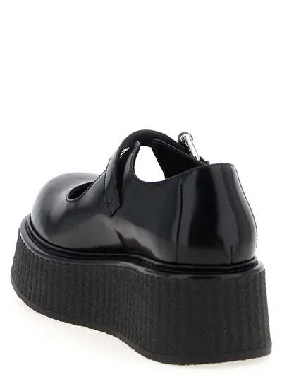 Moschino Black Platform Ballet Flats In Black