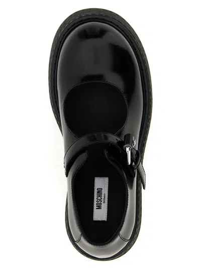 Moschino Black Platform Ballet Flats In Black
