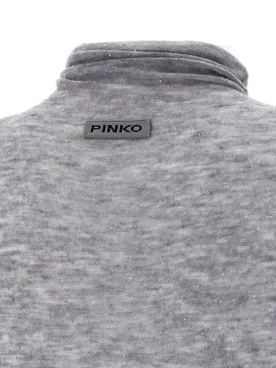 Pinko Semi-sheer Wool Sweater In Gray