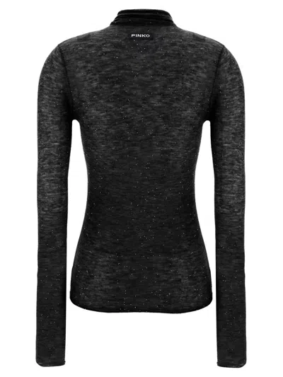 Pinko Long-sleeved Turtleneck Top In Black
