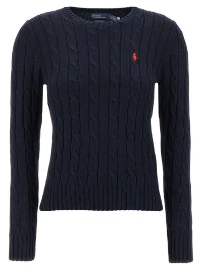 Polo Ralph Lauren Braided Cotton Sweater Sweaters And Cardigans Blue In Blue