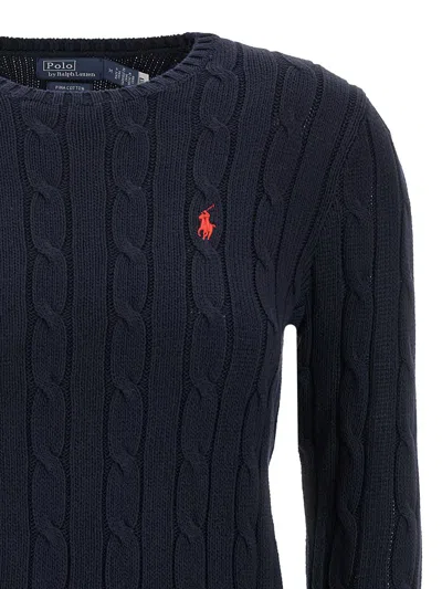 Polo Ralph Lauren Braided Cotton Sweater Sweaters And Cardigans Blue In Blue
