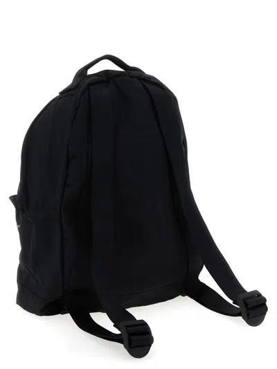 Stone Island Logo Patch Backpack Backpacks Black In Black