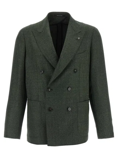 Tagliatore Double Breased Bottoned Blazer Montecarlo In Green