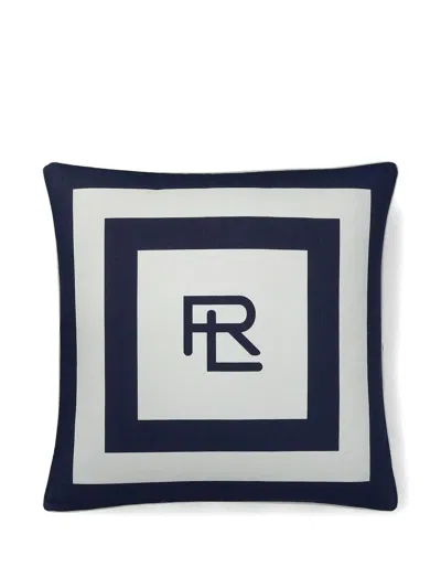 Ralph Lauren Holton Striped Logo Cushion (56cm X 56cm) In Black