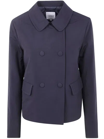 Aspesi Aranciata Double Breasted Jacket In Blue