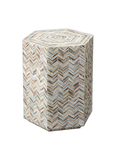 Jamie Young Hepburn Mother-of-pearl Hexagon Side Table In Neutral