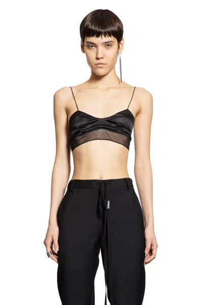Ann Demeulemeester Abelina Bra In Washed Silk Satin And Tulle