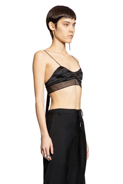 Ann Demeulemeester Abelina Bra In Washed Silk Satin And Tulle
