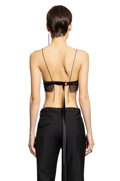 Ann Demeulemeester Abelina Bra In Washed Silk Satin And Tulle
