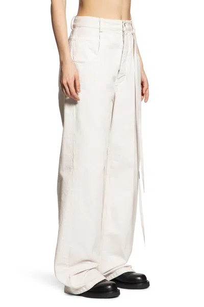Ann Demeulemeester Claire 5 Pocket Jeans In White
