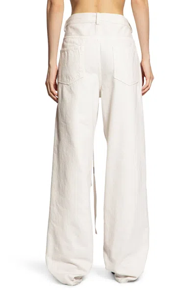 Ann Demeulemeester Claire 5 Pocket Jeans In White