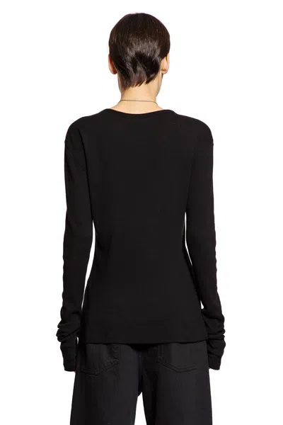 Ann Demeulemeester Women Fiene Slim Fit Long Sleeves T-shirt Viscose In Black