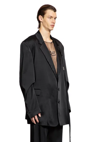 Ann Demeulemeester Anthoon High-comfort Blazer In Cady Satin In Black