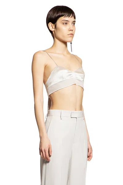 Ann Demeulemeester Abelina Bra In Washed Satin Silk And Tulle