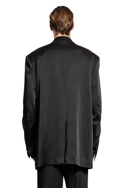 Ann Demeulemeester Anthoon High-comfort Blazer In Cady Satin In Black