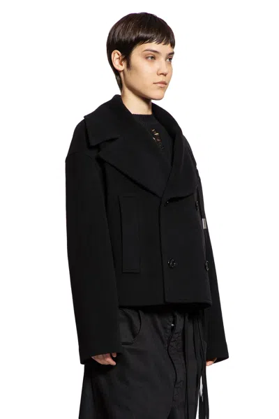 Ann Demeulemeester Ulrica Peacoat In Wool Felt