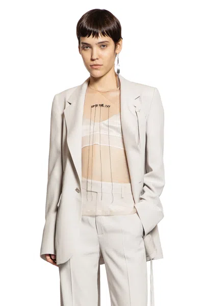 Ann Demeulemeester Abelina Bra In Washed Satin Silk And Tulle In Gray