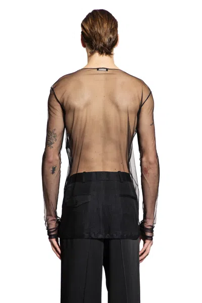 Ann Demeulemeester ''angel Divine'' Long Sleeve T-shirt In Tulle In Black