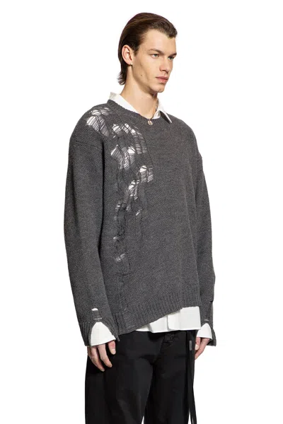 Ann Demeulemeester Long-sleeved Sweater In Blue