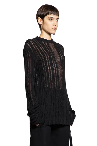 Ann Demeulemeester Maddie Irregular Rib Sweater In Black