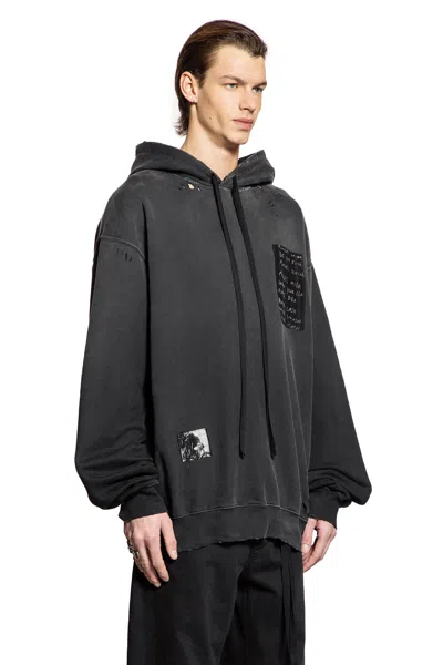 Ann Demeulemeester Ollie High-comfort Hoodie With Printed Patches In Black