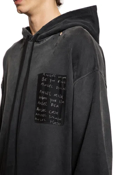 Ann Demeulemeester Ollie High-comfort Hoodie With Printed Patches In Black