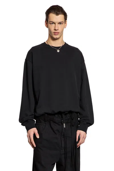 Ann Demeulemeester Print Brushed Sweatshirt In Black