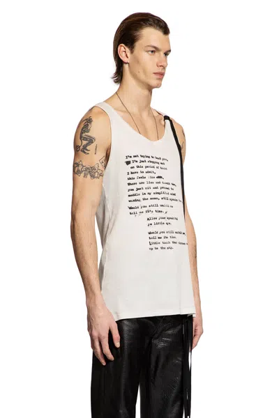 Ann Demeulemeester Seva ''script'' Print Tank Top In White