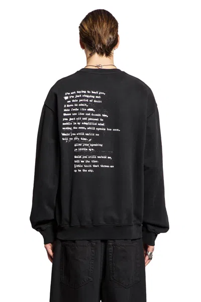 Ann Demeulemeester Print Brushed Sweatshirt In Black