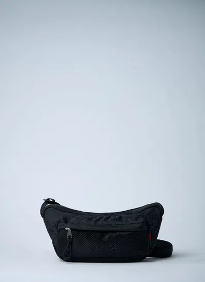 Gucci Large Messenger Bag Embossed Pattern In Black