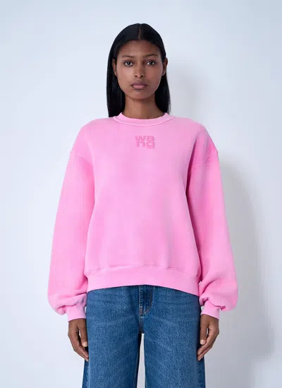 Alexander Wang Puff Logo Sweatshirt In Structured Terry