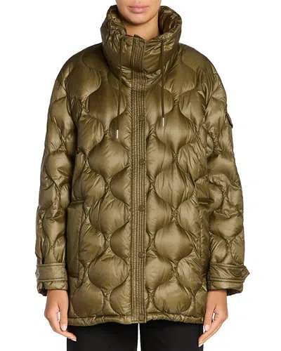 Moncler Womens Medium Green Lombi Hooded Shell-down Jacket Xs