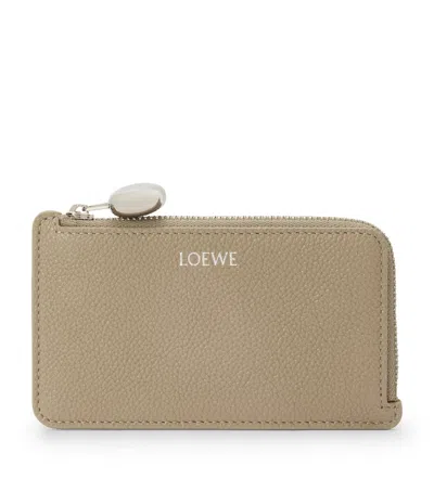 Loewe Pebble Card Holder With Coin Purse In Shiny Calfskin In Gold