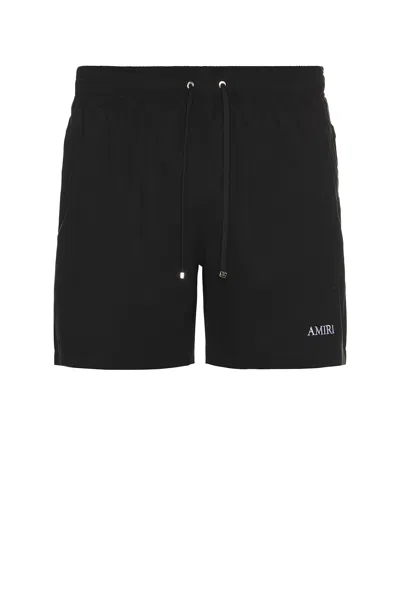 Amiri Black Cotton Short With Logo In Black