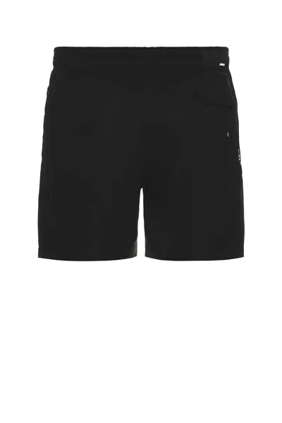 Amiri Black Cotton Short With Logo In Black