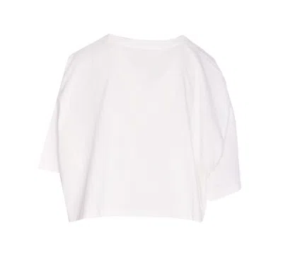 Chloé White Cropped T-shirt With Logo Lettering Print In Cotton Woman