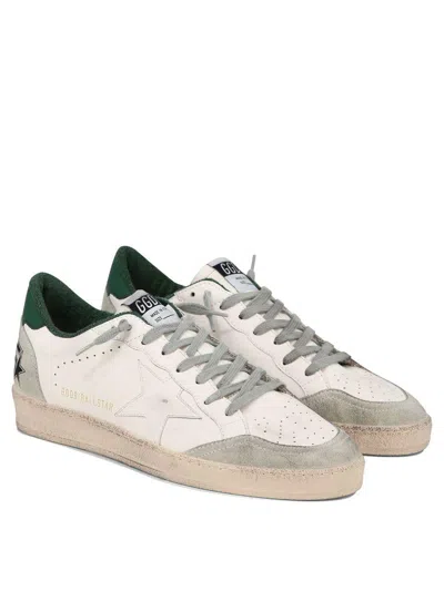 Golden Goose White Cow Leather Vamp Sneakers With Unique Used And Dirty Effect